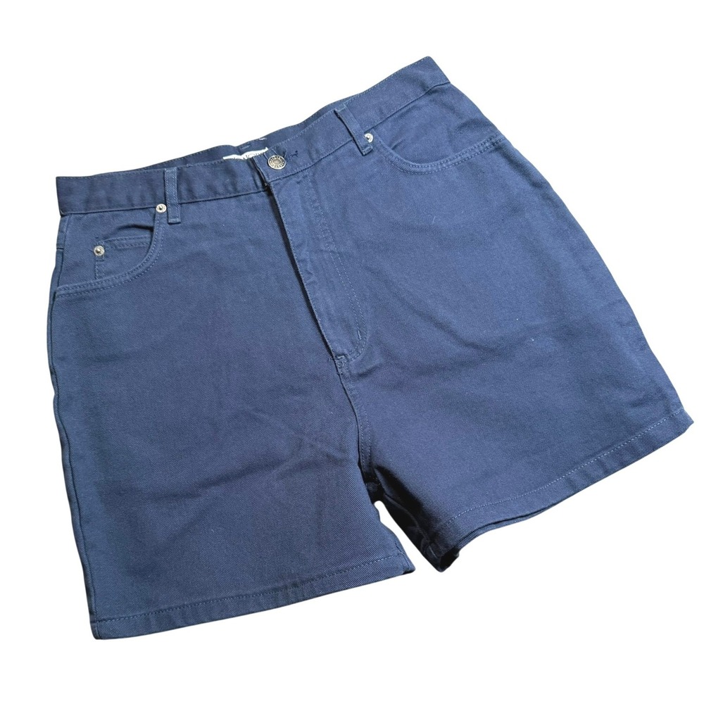 Honors Vintage Women 14 Navy Blue High Waisted Denim Shorts Casual Summer